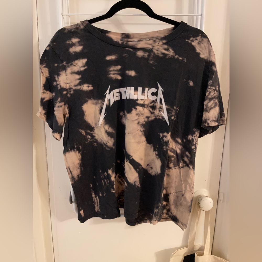 Hand-made Bleached Metallic T-shirt
